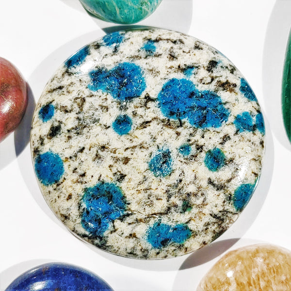 K2 Azurite 35mm Round Cabochon