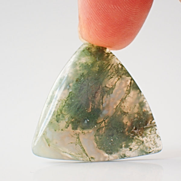 Natural Moss Agate 28mm Triangular Cabochon (24.50 ct) | MAG0089