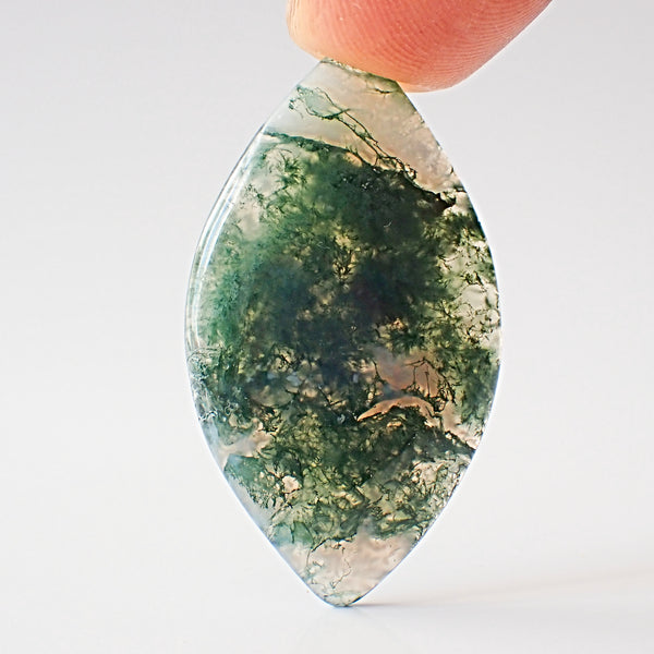Natural Moss Agate 31×27mm Marquise Cabochon (26.95 ct) | MAG0090