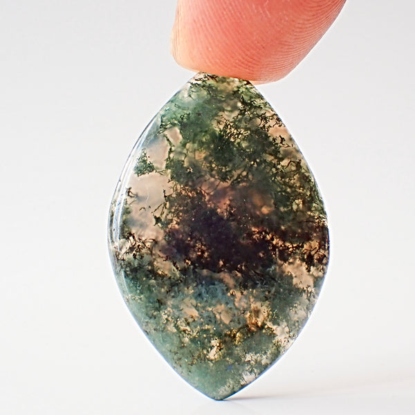 Natural Moss Agate 35×21mm Marquise Cabochon (28.35 ct) | MAG0095