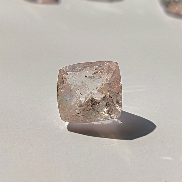 Morganite 9mm Square Faceted Gemstone