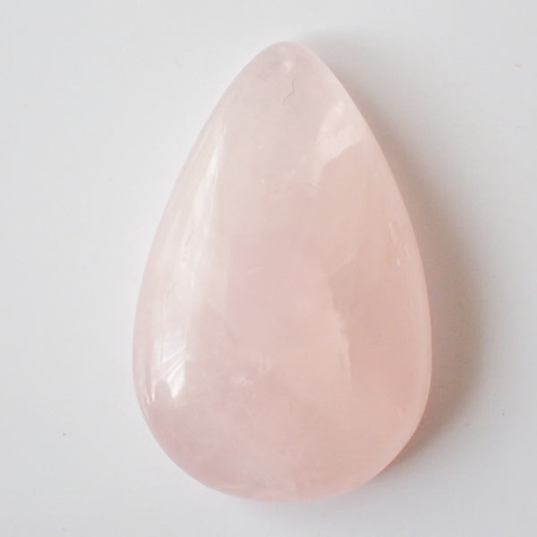 Natural Rose Quartz Cabochon – Pear Cut – 35×22mm (RSQ0051)