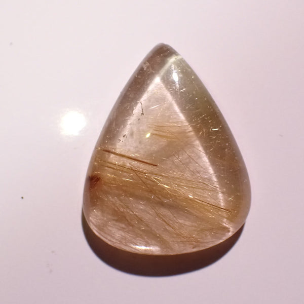 Rutilated Quartz 26x21mm Pear Cut Cabochon