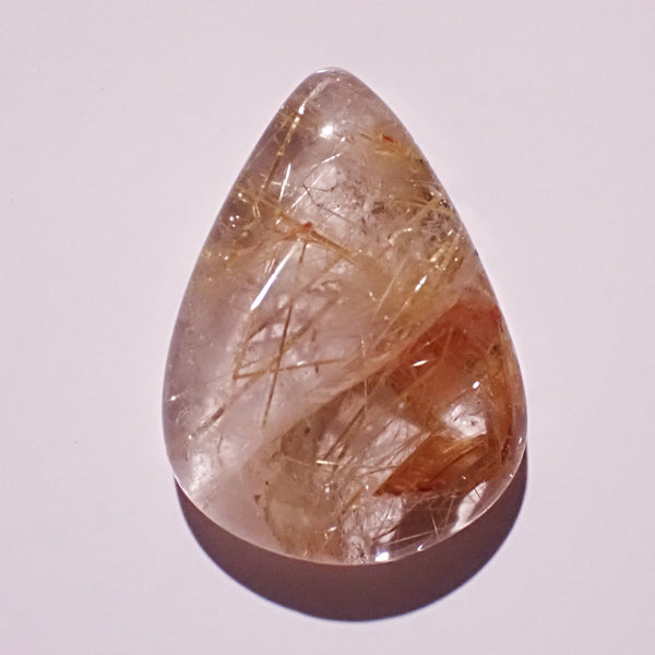 Rutilated Quartz 25x18mm Pear Cut Cabochon
