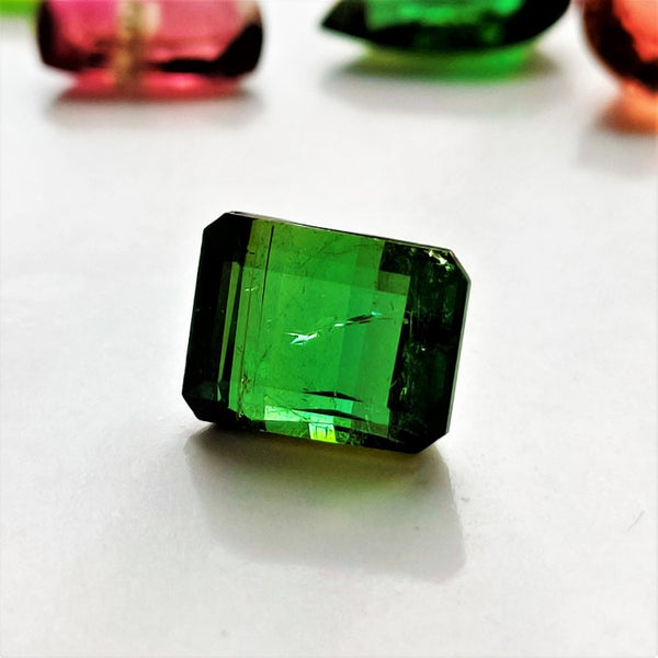Tourmaline  9x7mm Rectangular Faceted Gemstone